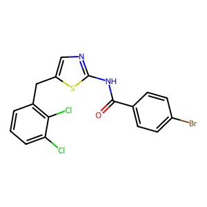 4-bromo-N-[5-(2,3-dichlorobenzyl)-1,3-thiazol-2-yl]benzamide structure