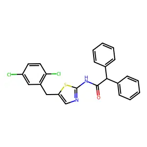 N-(5-(2,5-Dichlorobenzyl)-1,3-thiazol-2-YL)-2,2-diphenylacetamide structure