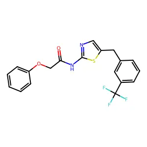 2-Phenoxy-N-(5-(3-(trifluoromethyl)benzyl)-1,3-thiazol-2-YL)acetamide structure