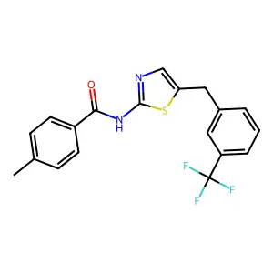 4-Methyl-N-(5-(3-(trifluoromethyl)benzyl)-1,3-thiazol-2-YL)benzamide structure