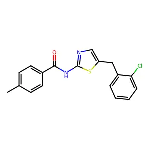 N-(5-(2-Chlorobenzyl)-1,3-thiazol-2-YL)-4-methylbenzamide structure