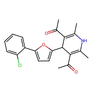 1-(5-AC-4-(5-(2-CL-PH)-Furan-2-YL)-2,6-DI-ME-1,4-dihydro-pyridin-3-YL)-ethanone structure