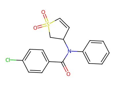 4-Chloro-N-(1,1-dioxido-2,3-dihydro-3-thienyl)-N-phenylbenzamide structure