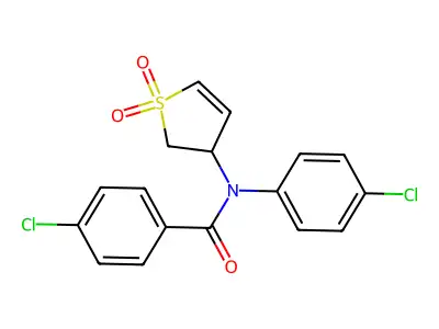 4-chloro-N-(4-chlorophenyl)-N-(1,1-dioxo-2,3-dihydrothiophen-3-yl)benzamide structure