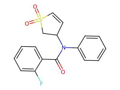 N-(1,1-Dioxido-2,3-dihydro-3-thienyl)-2-fluoro-N-phenylbenzamide structure