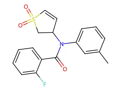 N-(1,1-Dioxido-2,3-dihydro-3-thienyl)-2-fluoro-N-(3-methylphenyl)benzamide structure