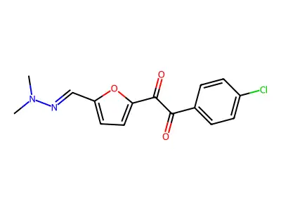 5-((4-chlorophenyl)(oxo)acetyl)-2-furaldehyde dimethylhydrazone structure