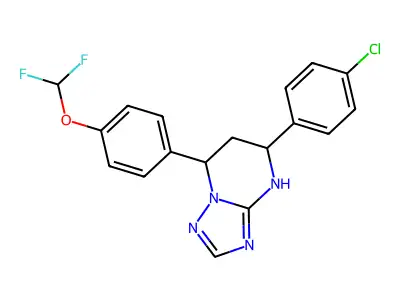 5-(4-chlorophenyl)-7-[4-(difluoromethoxy)phenyl]-4,5,6,7-tetrahydro[1,2,4]triazolo[1,5-a]pyrimidine structure