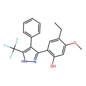 4-Ethyl-5-methoxy-2-(4-phenyl-5-(trifluoromethyl)-1H-pyrazol-3-YL)phenol structure