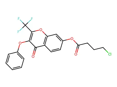 4-Oxo-3-phenoxy-2-(trifluoromethyl)-4H-chromen-7-YL 4-chlorobutanoate structure