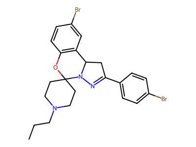 9-Bromo-2-(4-bromophenyl)-1'-propyl-1,10b-dihydrospiro[benzo[e]pyrazolo[1,5-c][1,3]oxazine-5,4'-piperidine] structure