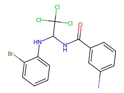 N-(1-(2-Bromoanilino)-2,2,2-trichloroethyl)-3-iodobenzamide structure