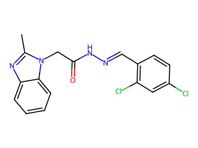 N'-(2,4-Dichlorobenzylidene)-2-(2-methyl-1H-benzimidazol-1-YL)acetohydrazide structure