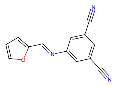 5-((2-Furylmethylene)amino)isophthalonitrile structure