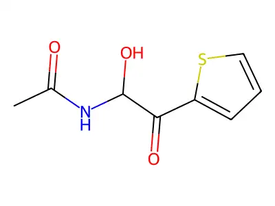 N-[1-Hydroxy-2-oxo-2-(2-thienyl)ethyl]acetamide structure