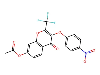 3-(4-Nitrophenoxy)-4-oxo-2-(trifluoromethyl)-4H-chromen-7-YL acetate structure