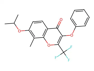 7-Isopropoxy-8-methyl-3-phenoxy-2-(trifluoromethyl)-4H-chromen-4-one structure