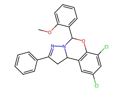 7,9-DI-CL-5-(2-Methoxyphenyl)-2-PH-1,10B-dihydropyrazolo(1,5-C)(1,3)benzoxazine structure