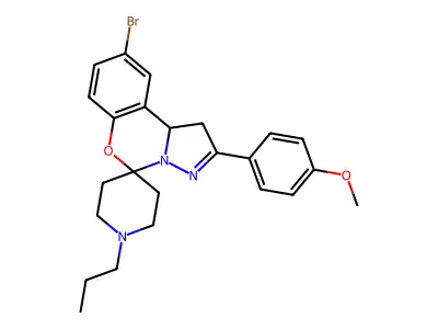 9-Bromo-2-(4-methoxyphenyl)-1'-propyl-1,10b-dihydrospiro[benzo[e]pyrazolo[1,5-c][1,3]oxazine-5,4'-piperidine] structure
