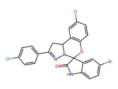 5'-Bromo-9-chloro-2-(4-chlorophenyl)-1,10b-dihydrospiro[benzo[e]pyrazolo[1,5-c][1,3]oxazine-5,3'-indolin]-2'-one structure