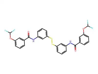 3-(DI-F-Meo)-N-(3-((3-((3-(difluoromethoxy)benzoyl)amino)PH)dithio)PH)benzamide structure