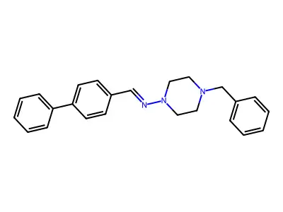 N-(4-benzylpiperazin-1-yl)-1-(4-phenylphenyl)methanimine structure