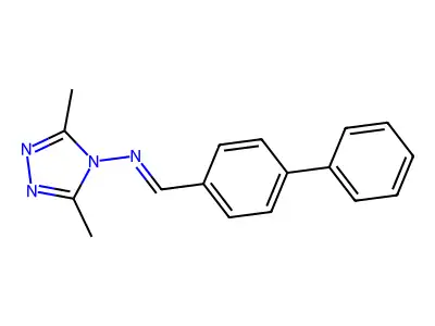 N-((1,1'-Biphenyl)-4-ylmethylene)-3,5-dimethyl-4H-1,2,4-triazol-4-amine structure