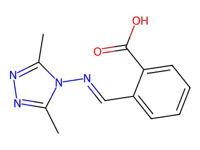 2-[(3,5-Dimethyl-1,2,4-triazol-4-yl)iminomethyl]benzoic acid structure