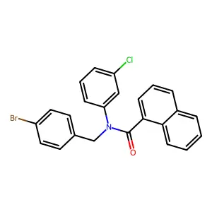 N-(4-bromobenzyl)-N-(3-chlorophenyl)-1-naphthamide structure
