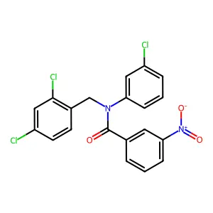 N-(3-chlorophenyl)-N-[(2,4-dichlorophenyl)methyl]-3-nitrobenzamide structure