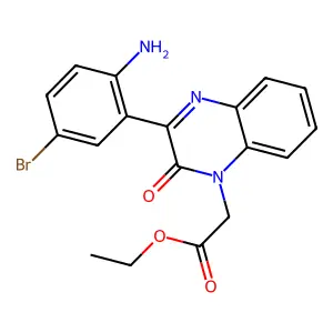 [3-(2-Amino-5-bromo-phenyl)-2-oxo-2H-quinoxalin-1-yl]-acetic acid ethyl ester structure