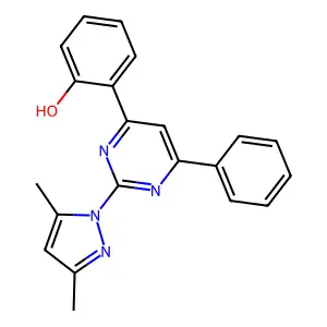 2-[2-(3,5-dimethyl-1H-pyrazol-1-yl)-6-phenyl-4-pyrimidinyl]phenol structure