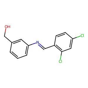 (3-{[(E)-(2,4-dichlorophenyl)methylidene]amino}phenyl)methanol structure