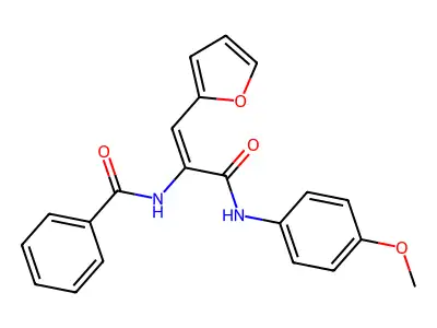 N-[(E)-1-(furan-2-yl)-3-(4-methoxyanilino)-3-oxoprop-1-en-2-yl]benzamide structure