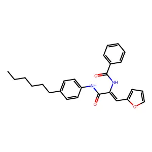 N-{2-(2-furyl)-1-[(4-hexylanilino)carbonyl]vinyl}benzamide structure