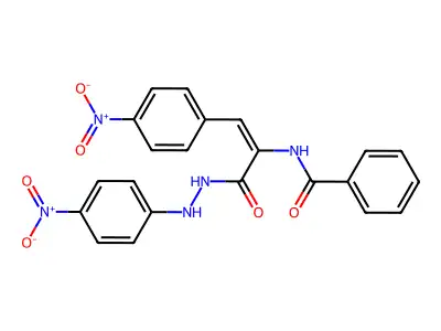 2-(Benzoylamino)-3-(4-nitrophenyl)-2-propenoic acid 2-(4-nitrophenyl)hydrazide structure