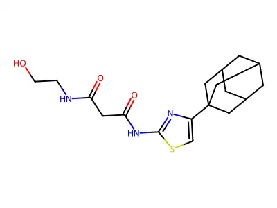 N'-[4-(1-adamantyl)-1,3-thiazol-2-yl]-N-(2-hydroxyethyl)propanediamide structure