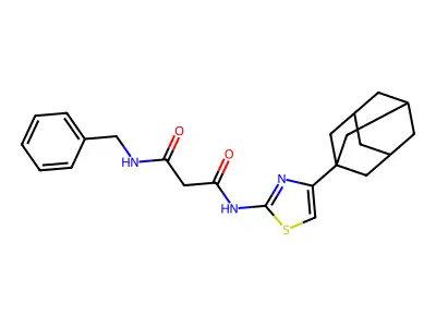 N'-[4-(1-adamantyl)-1,3-thiazol-2-yl]-N-benzylpropanediamide structure