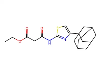 Ethyl 3-[[4-(1-adamantyl)-1,3-thiazol-2-yl]amino]-3-oxopropanoate structure