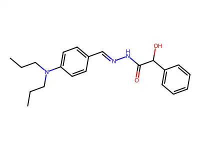 N-[(E)-[4-(dipropylamino)phenyl]methylideneamino]-2-hydroxy-2-phenylacetamide structure