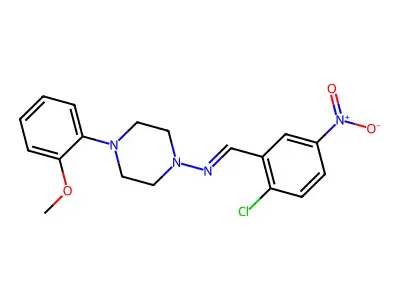 N-(2-Chloro-5-nitrobenzylidene)-4-(2-methoxyphenyl)-1-piperazinamine structure
