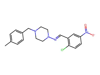 N-(2-Chloro-5-nitrobenzylidene)-4-(4-methylbenzyl)-1-piperazinamine structure