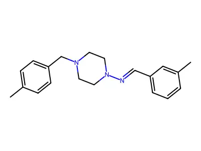 1-(3-methylphenyl)-N-[4-[(4-methylphenyl)methyl]piperazin-1-yl]methanimine structure