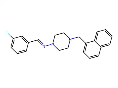 N-(3-Fluorobenzylidene)-4-(naphthalen-1-ylmethyl)piperazin-1-amine structure