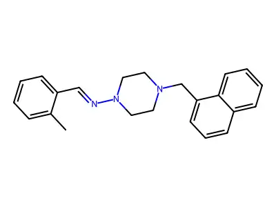 1-(2-methylphenyl)-N-[4-(naphthalen-1-ylmethyl)piperazin-1-yl]methanimine structure