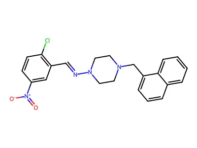 N-(2-Chloro-5-nitrobenzylidene)-4-(1-naphthylmethyl)-1-piperazinamine structure