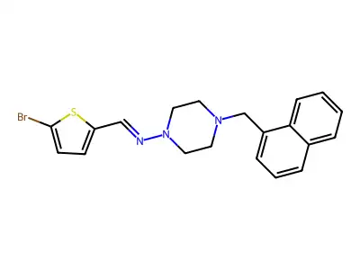 N-((5-Bromo-2-thienyl)methylene)-4-(1-naphthylmethyl)-1-piperazinamine structure