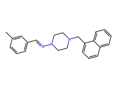 N-(3-Methylbenzylidene)-4-(naphthalen-1-ylmethyl)piperazin-1-amine structure