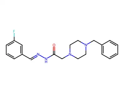 2-(4-Benzylpiperazin-1-YL)-N'-[(3-fluorophenyl)methylidene]acetohydrazide structure