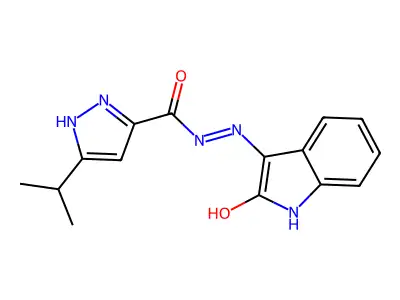 3-Isopropyl-N'-(2-oxoindolin-3-ylidene)-1H-pyrazole-5-carbohydrazide structure